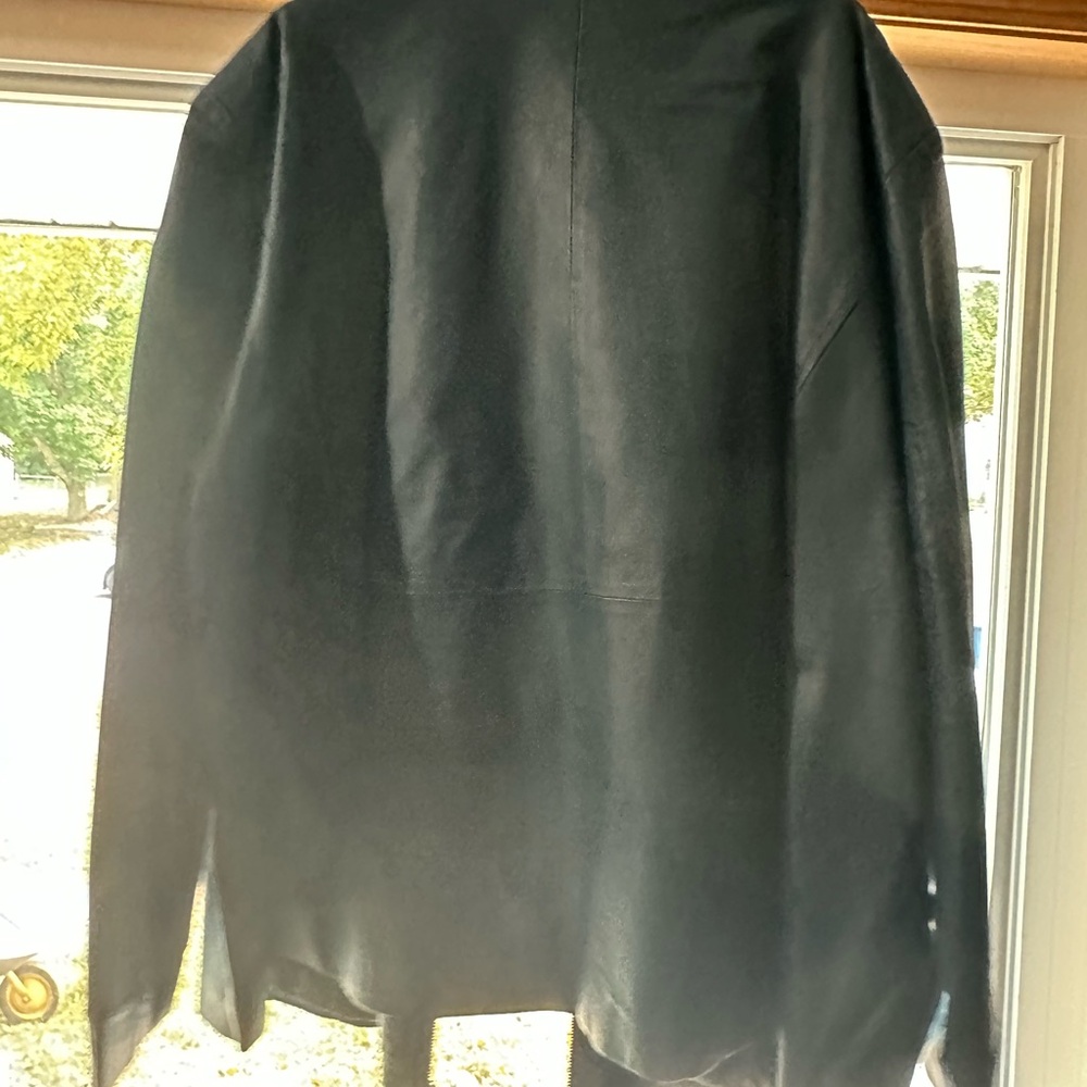 Maggie Barnes Black Leather Jacket